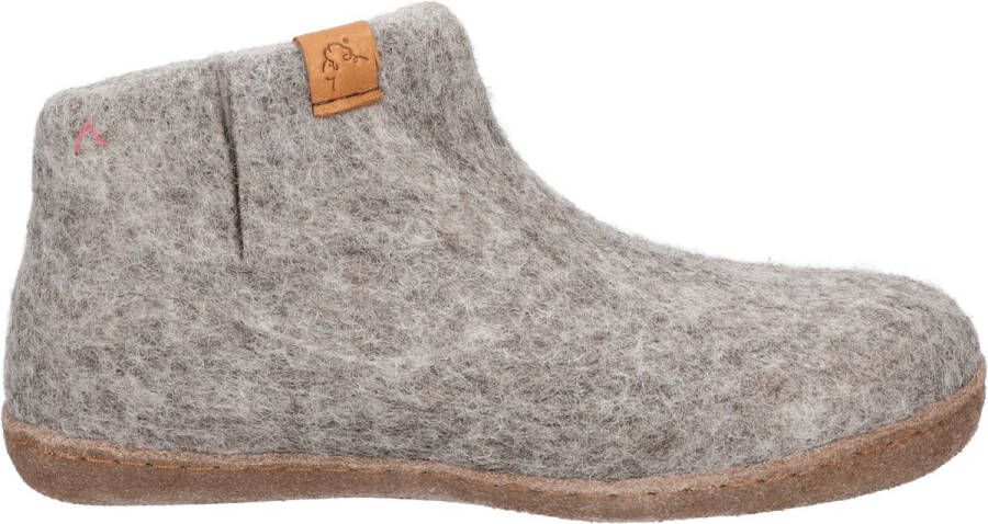 Tofvel Mula Wolvilt Sloffen Marbled Light Grey Grijs Wolvilt TF100042