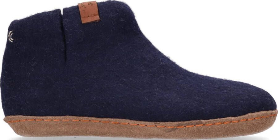 Tofvel Mula Wolvilt Sloffen Navy Blue Blauw Wolvilt TF100068