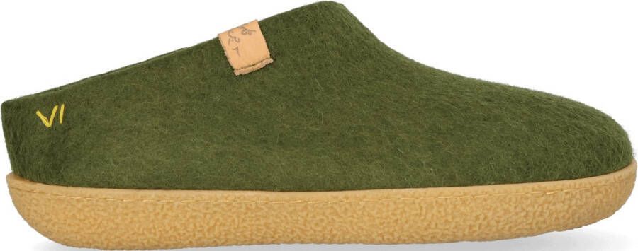 Tofvel Slipa Maha Wolvilt Instap Pantoffels Olive Green