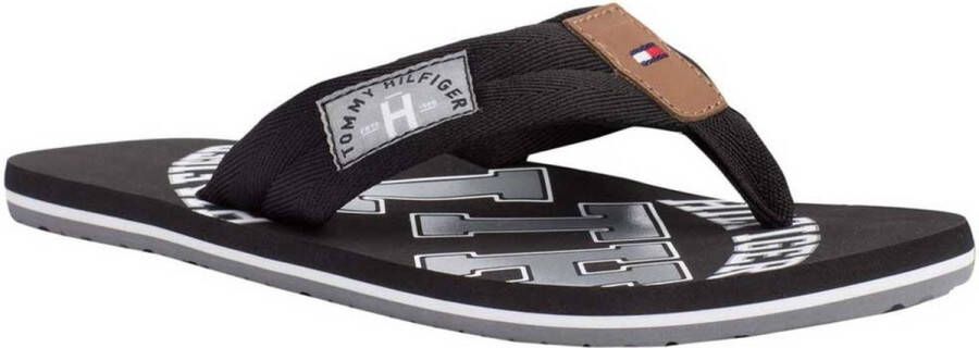 Tommy Hilfiger Essential Beach Slippers Mannen zwart grijs wit