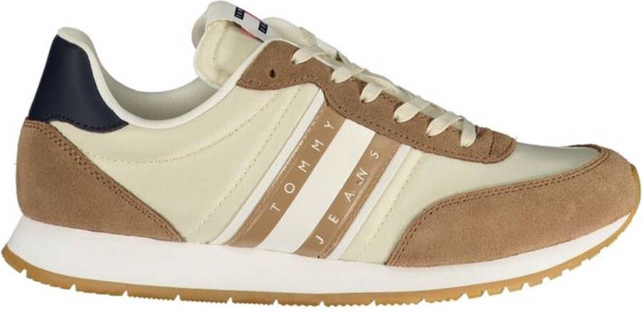 Tommy Hilfiger Sportieve Beige Veterschoenen met Bruine en Blauwe Details Beige Heren