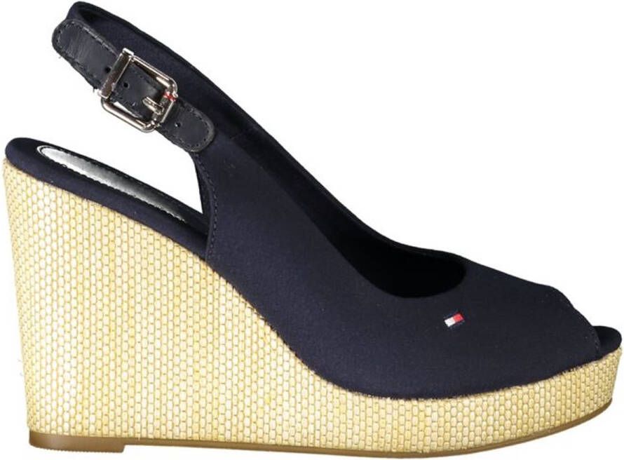 Tommy Hilfiger Sleehaksandaaltjes ICONIC ELENA SLING BACK WEDGE zomerschoen sandaal keilhak met verstelbare gesp