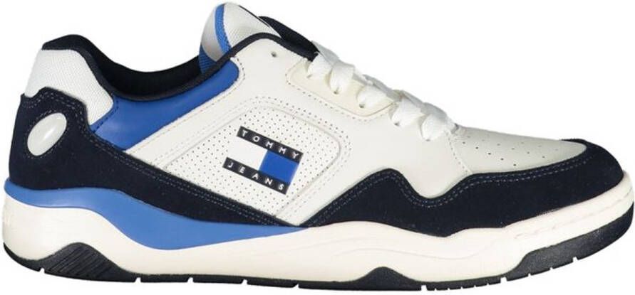 Tommy Hilfiger Blauwe Sportieve Vetersneakers met Contrastdetails en Logoprint Blue Heren