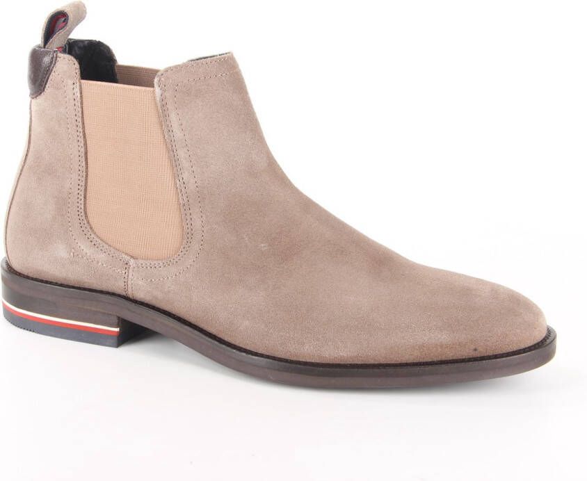 Tommy Hilfiger Chelsea Boots Beige Schoen cm Suede 100 Leer Heren