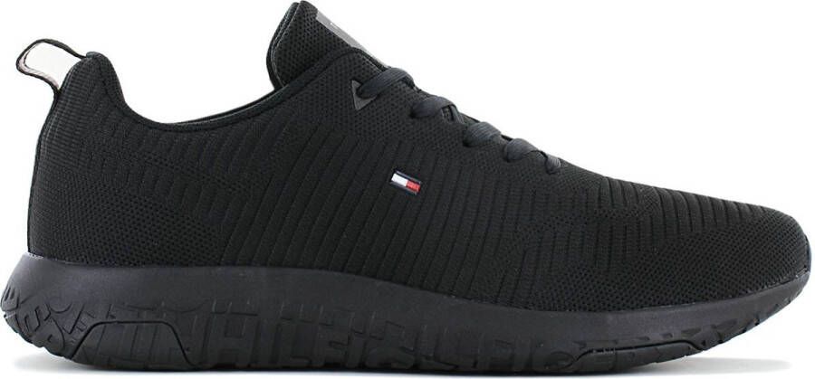 Tommy Hilfiger Sneakers CORPORATE KNIT RIB RUNNER met zijlogo-vlag vrijetijdsschoen halfhoge schoen veterschoen