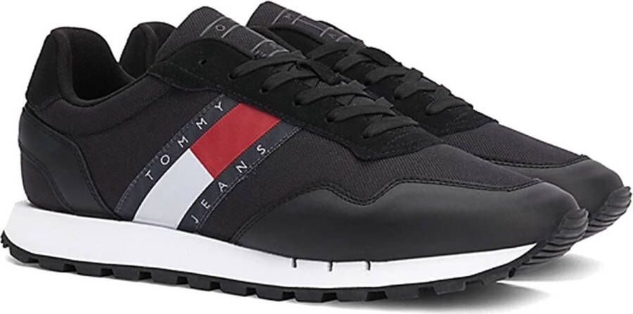 TOMMY JEANS Tommy Hilfiger Retro Leather TJM Essential Heren Sneakers Zwart