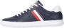 Tommy Hilfiger Corporate Leather Cup Stripes Heren Sneakers Schoenen Blauw FM0FM04732DW5 - Thumbnail 1