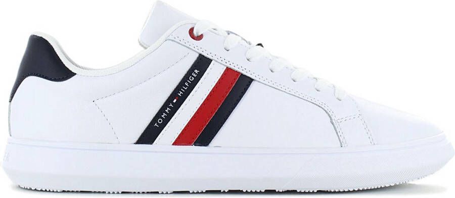 Tommy Hilfiger Essential Leather Cupsohle Heren Sneakers Schoenen Leer Wit FM0FM04921-YBS