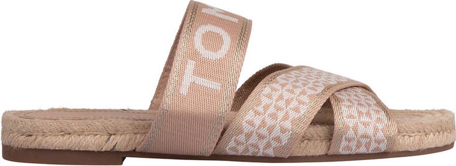 Tommy Hilfiger Slippers TOMMY WEBBING FLAT ESPADRILLE met opvallend logo