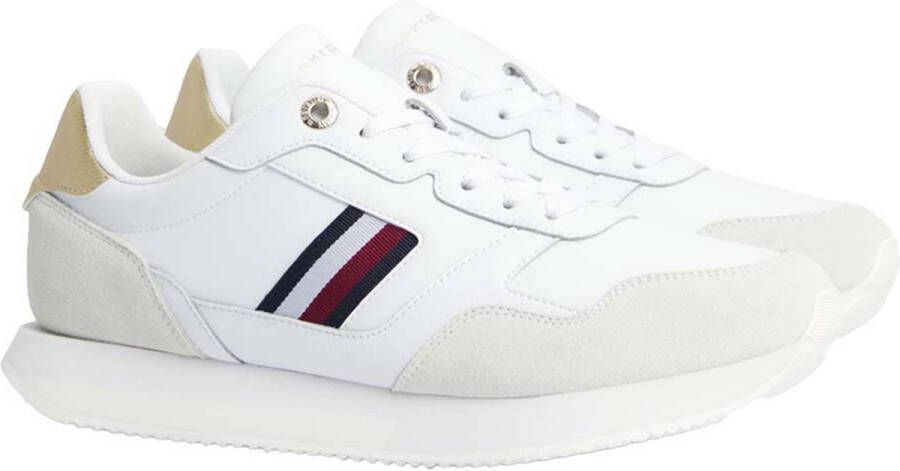 Tommy Hilfiger Sportieve Vetersneakers Wit Geborduurd Logo White Dames