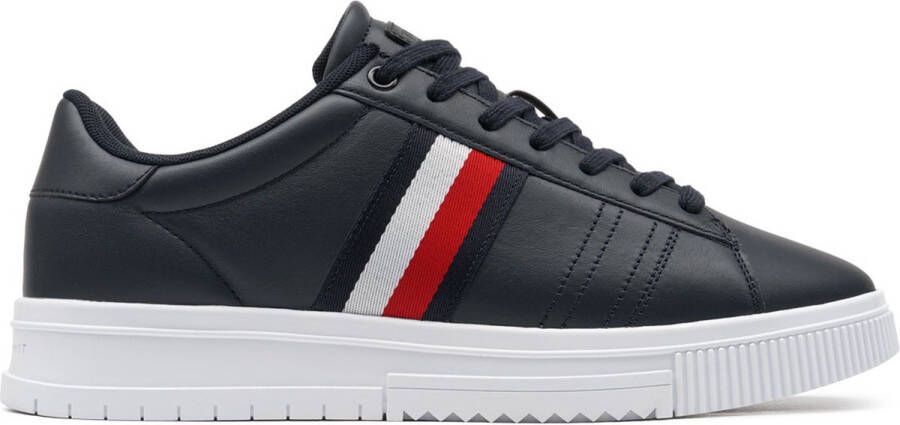 Tommy Hilfiger Blauwe Sneakers met Contrasterende Details Blauw Heren