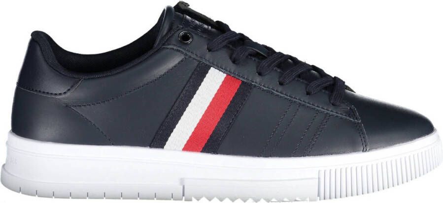 Tommy Hilfiger Blauwe Sneakers met Contrasterende Details Blauw Heren