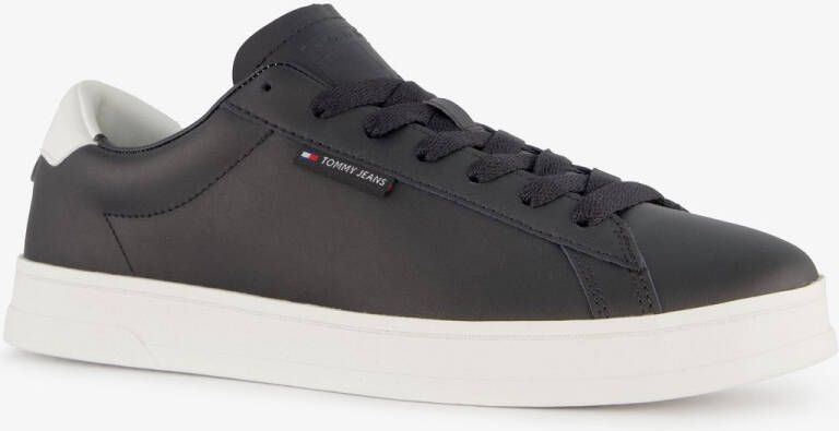 TOMMY JEANS Sneakers TJM LEATHER LOW CUPSOLE met label vrijetijdsschoen lage schoen veterschoen