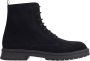 Tommy Hilfiger Heren Veterschoenen Veterboot Suede Zwart - Thumbnail 1