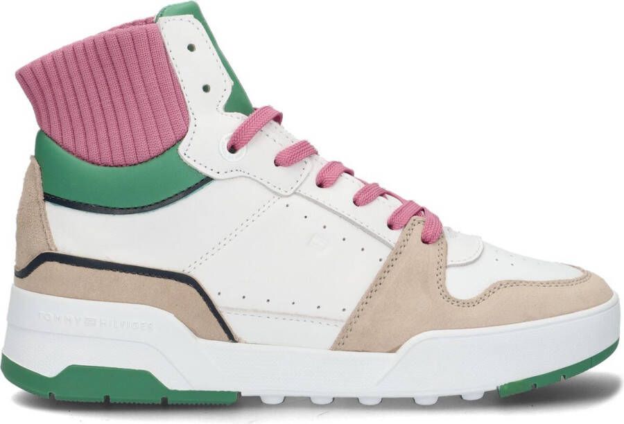 Tommy Hilfiger High Cut Seasonal Sneakers Leren Sneaker Dames Roze