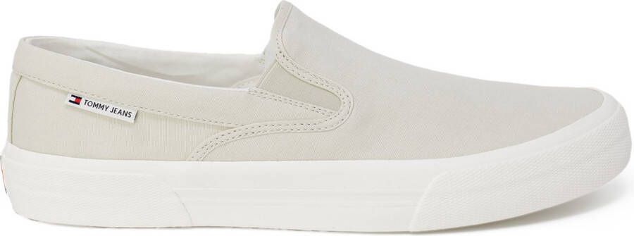 Tommy Jeans Stijlvolle Beige Plain Sneakers met Rubberen Zool Beige Heren