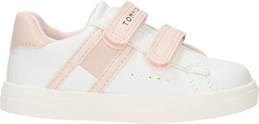 Tommy Hilfiger Klittenband Sneaker Meisjes Wit roze