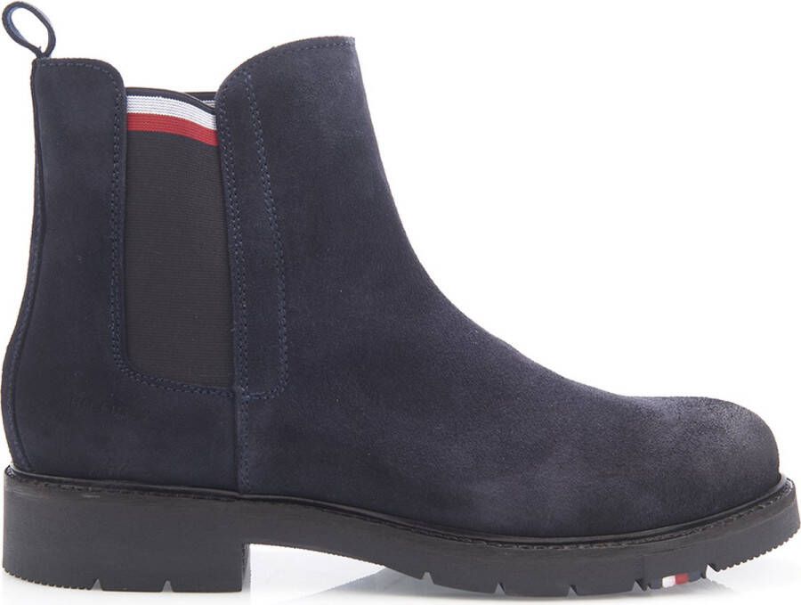 Tommy Hilfiger Chique Blauwe Enkellaarsjes met Logo-Accent Blue Heren