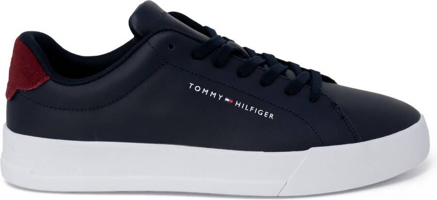 Tommy Jeans Blauwe Leren Sneakers met Rubberen Zool Blue Heren