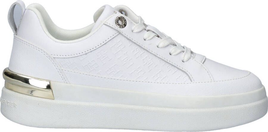 Tommy Hilfiger Lux Court Monogram Sneakers Leatherlook Dames Wit