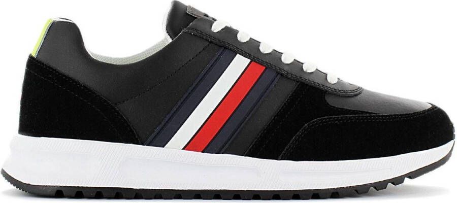 Tommy Hilfiger Modern Corporate Heren Leer Sneakers Sport Casual Schoenen Zwart FM0FM02662 BDS - Foto 1