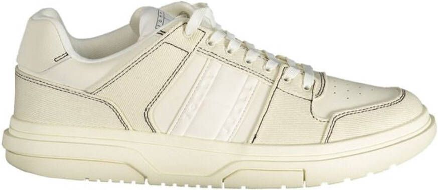 Tommy Hilfiger Witte Polyester Sneakers met Veters Contrastdetails Logo White Heren