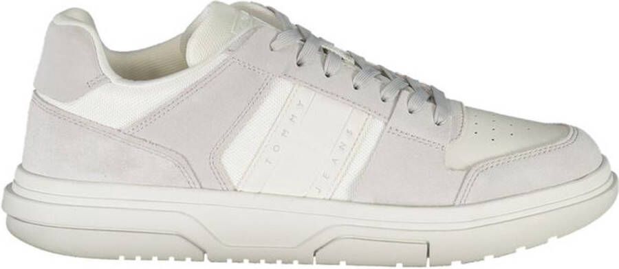 Tommy Jeans Leren Brooklyn Sneakers Grijs Multicolor Heren