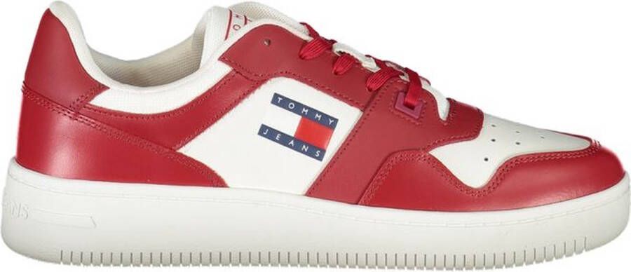 Tommy Hilfiger Rode Sportieve Veterschoenen met Contrastdetails en Logoprint Red Heren