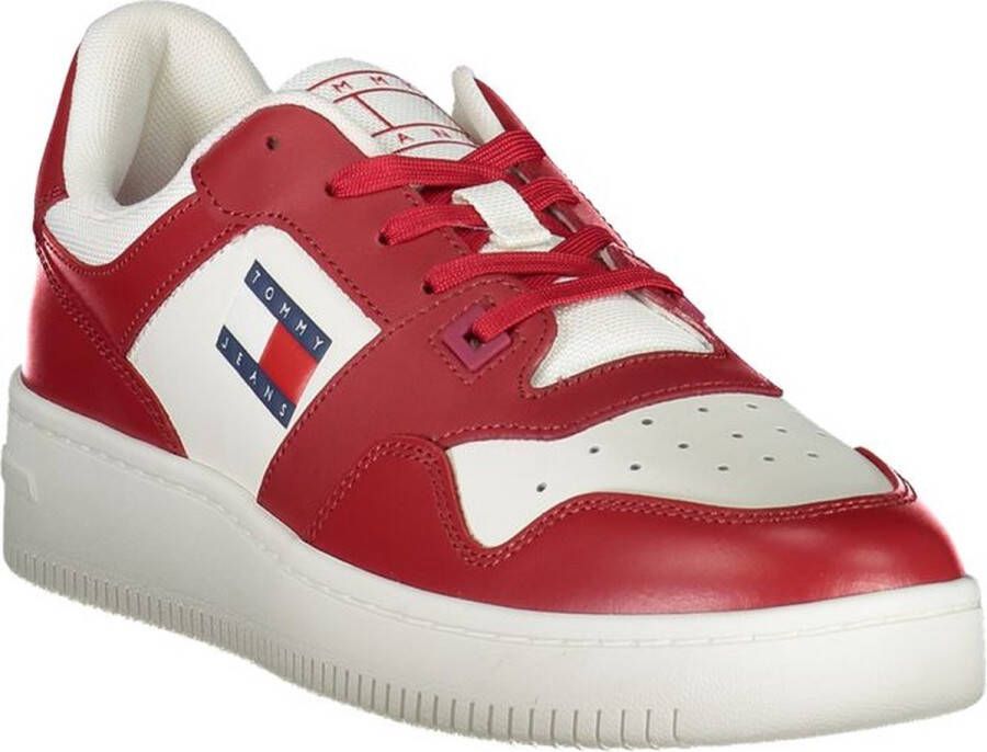 Tommy Hilfiger Rode Sportieve Veterschoenen met Contrastdetails en Logoprint Red Heren