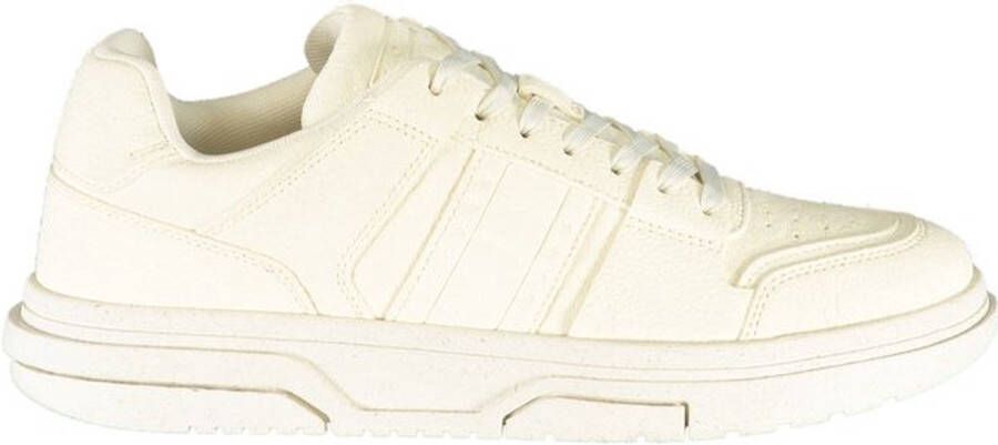 Tommy Hilfiger Sportieve witte vetersneakers met contrastdetails White Heren