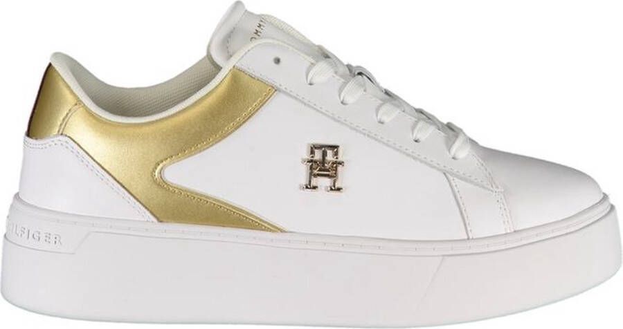 Tommy Hilfiger Polyester Vetersneaker Met Contrasterende Details En Sleehakzool