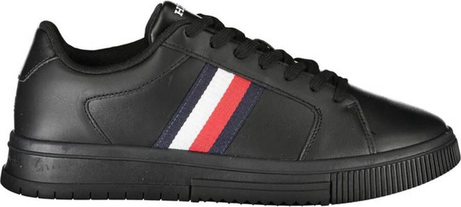 Tommy Hilfiger Sneakers ICON COURT LTH STRIPES veterschoenen vrijetijdsschoen lage schoen met gewatteerde schaprand