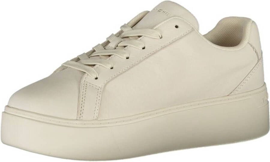 TOMMY HILFIGER Lage Sneakers Dames Platform Court Maat: 37 Materiaal: Leer Kleur: Beige