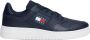 Tommy Hilfiger Retro Basket leren heren sneakers Blauw Uitneembare zool - Thumbnail 25