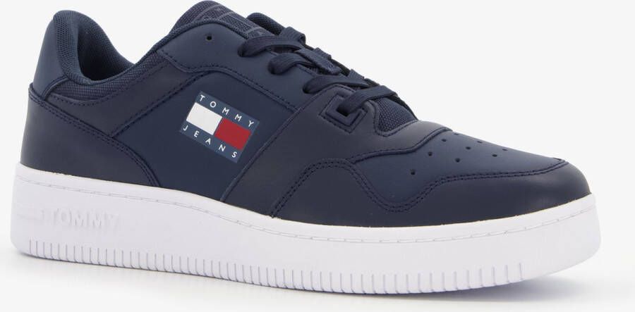 Tommy Hilfiger Retro Basket leren heren sneakers Blauw Uitneembare zool