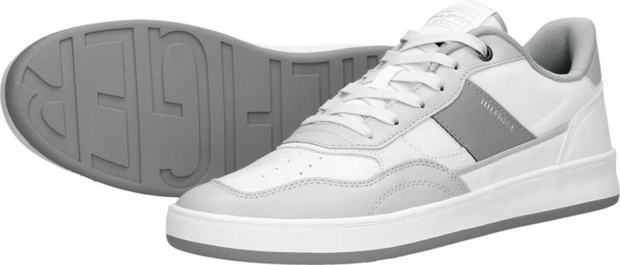 Tommy Hilfiger Retro Court Mix Cupsole Veterschoenen Laag licht grijs