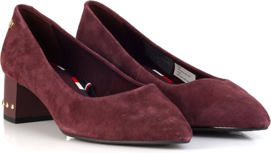 Tommy Hilfiger round stud mid heel bordeaux