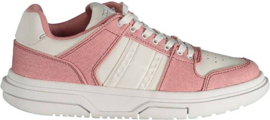 Tommy Hilfiger Sportieve Vetersneakers Roze Contrast Logo Pink Dames