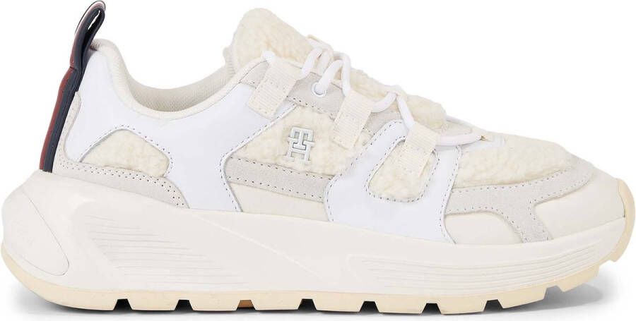 Tommy Hilfiger Fur Fashion Runner sneaker met leren details