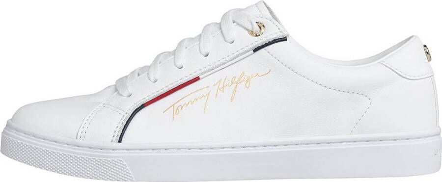 Tommy Hilfiger Polyester Vetersneaker Met Contrasterende Details En Logoprint