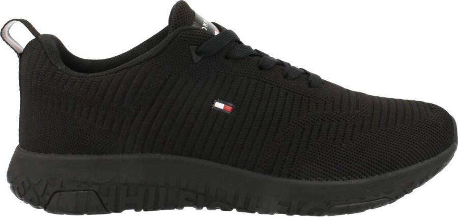 Tommy Hilfiger Corporate Knit Rib Runner Heren Sneakers Schoenen Zwart FM0FM02838-BDS