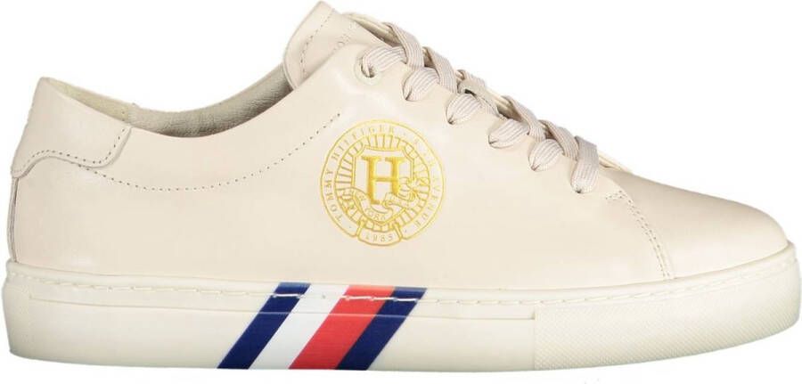 Tommy Hilfiger Beige Polyester Sneaker met Contrasterende Details Beige Dames