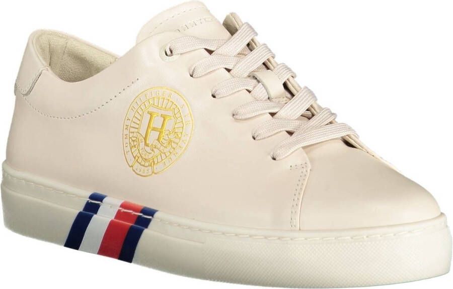 Tommy Hilfiger Beige Polyester Sneaker met Contrasterende Details Beige Dames