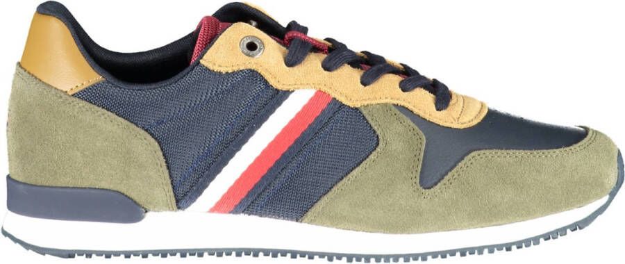 Tommy Hilfiger Groene Polyester Sneaker met Contrasterende Details Groen Heren