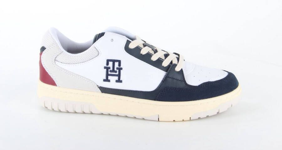 Tommy Hilfiger Sport Tommy Hilfiger Basket Street Mix heren sneaker Wit blauw