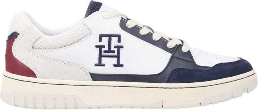 Tommy Hilfiger Sport Tommy Hilfiger Basket Street Mix heren sneaker Wit blauw