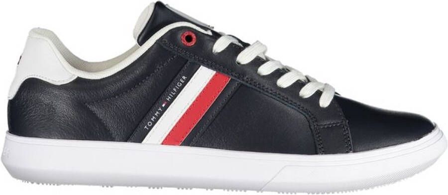 Tommy Hilfiger Corporate Leather Cup Stripes Heren Sneakers Schoenen Blauw FM0FM04732DW5