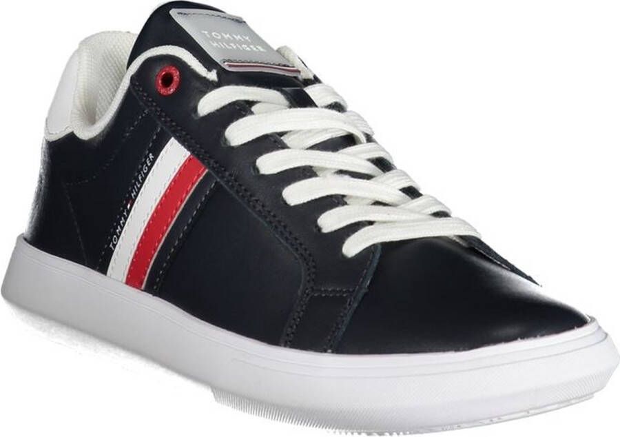 Tommy Hilfiger Corporate Leather Cup Stripes Heren Sneakers Schoenen Blauw FM0FM04732DW5