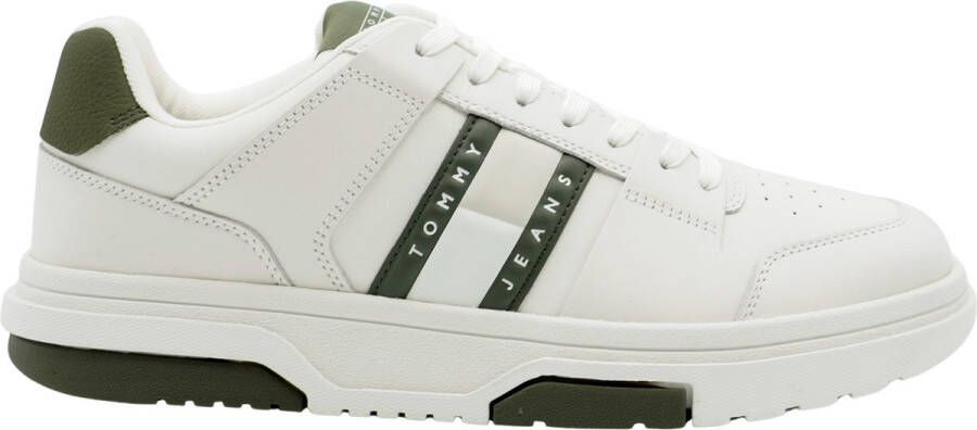 Tommy Hilfiger Sportieve Witte Sneakers Groene Details Print White Heren