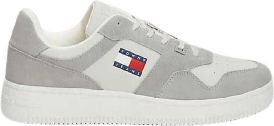 Tommy Hilfiger Sportieve Grijze Veterschoenen met Contrastdetails en Logoprint Gray Heren